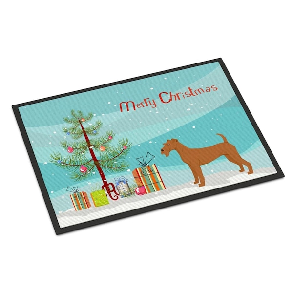 Carolines Treasures 18 x 27 in. Irish Terrier Christmas Tree Indoor or Outdoor Mat CK3546MAT - main
